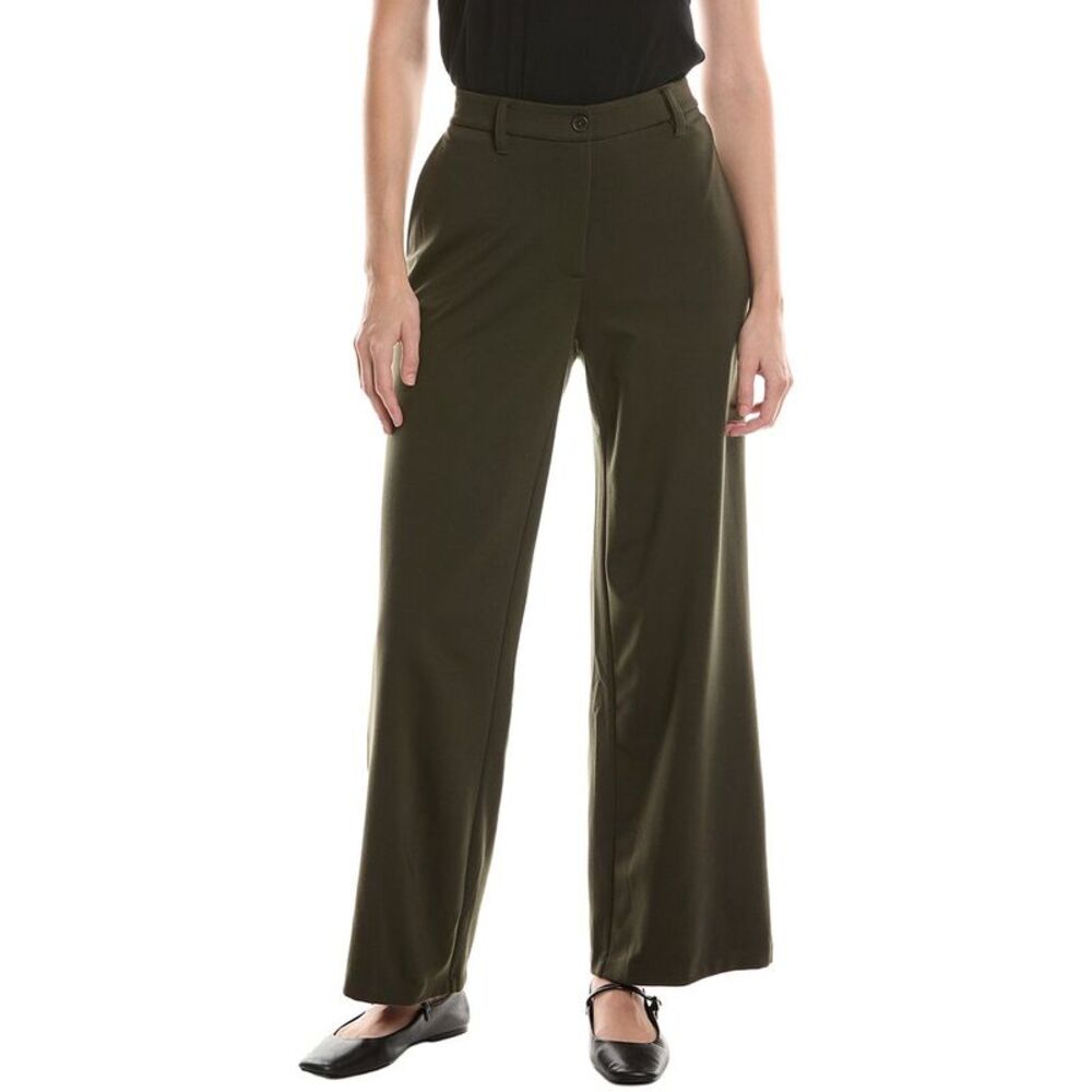 Eileen Fisher Womens Wide Ponte Trouser, Green